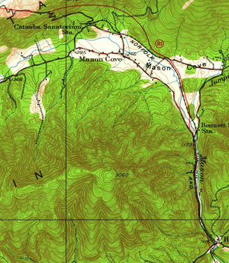 1929 Salem topo map, showing Catawba branch