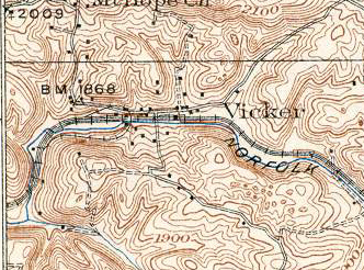 topo map view of Vicker