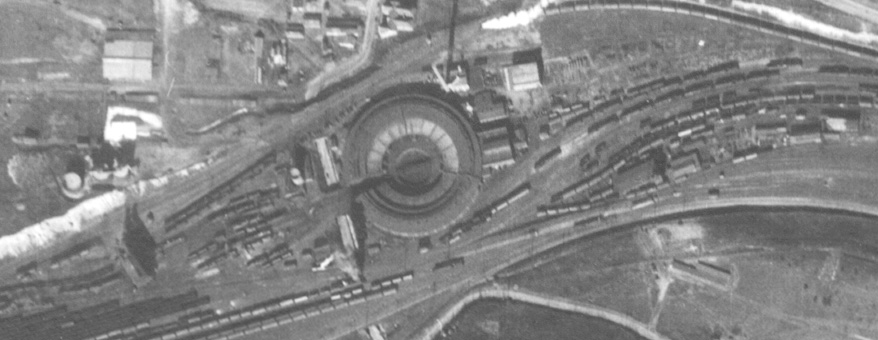 Shaffers Crossing aerial view 1937
